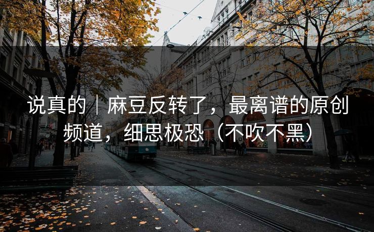 说真的|麻豆反转了,最离谱的原创频道,细思极恐(不吹不黑) 说真的|麻豆反转了,最离谱的原创频道,细思极恐(不吹不黑)
