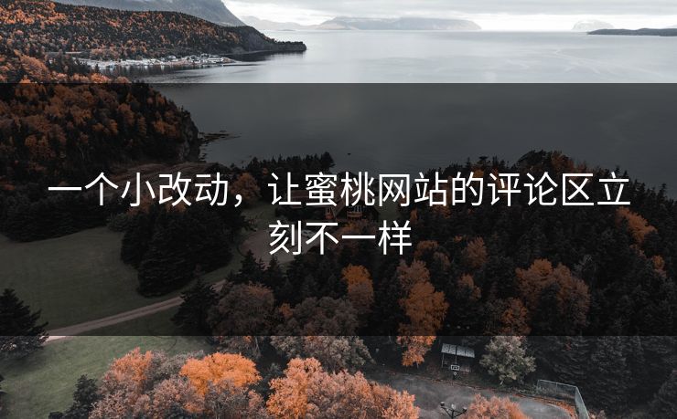一个小改动，让蜜桃网站的评论区立刻不一样